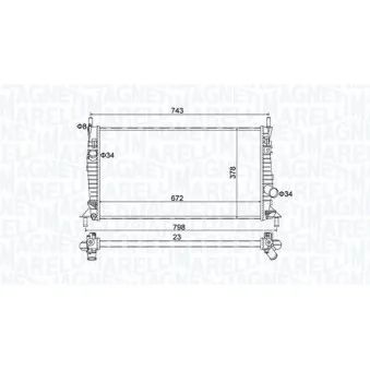 Radiateur, refroidissement du moteur MAGNETI MARELLI 350213157400