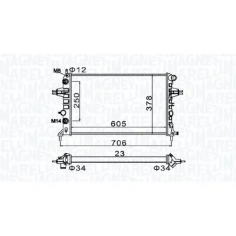 Radiateur, refroidissement du moteur MAGNETI MARELLI 350213158200