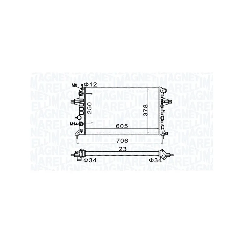 Radiateur, refroidissement du moteur MAGNETI MARELLI 350213158200