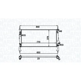Radiateur, refroidissement du moteur MAGNETI MARELLI 350213158900