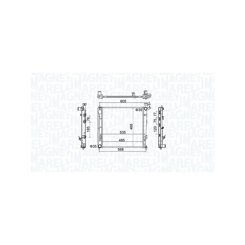 Radiateur, refroidissement du moteur MAGNETI MARELLI 350213160500