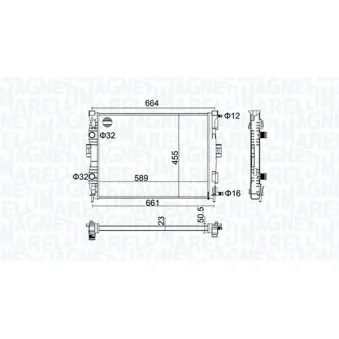 Radiateur, refroidissement du moteur MAGNETI MARELLI 350213160600