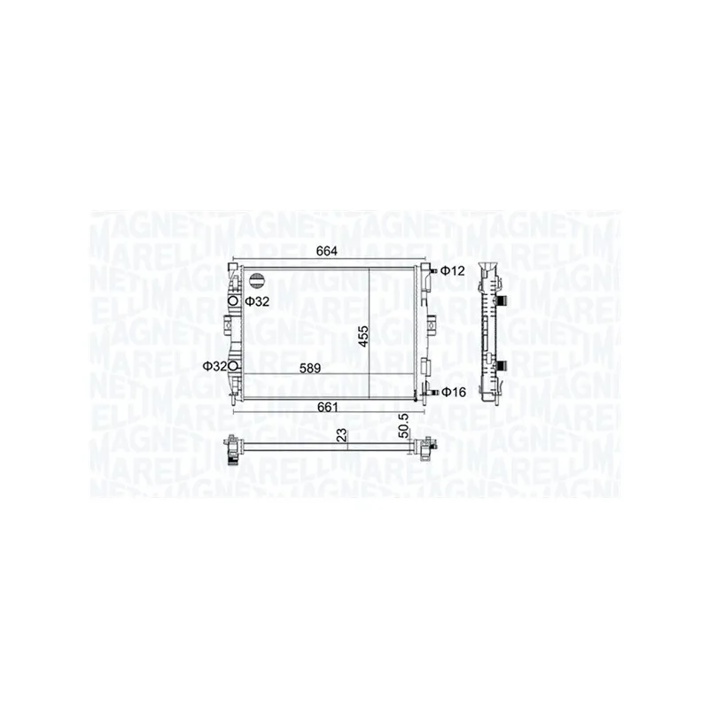 Radiateur, refroidissement du moteur MAGNETI MARELLI 350213160600