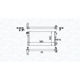 Radiateur, refroidissement du moteur MAGNETI MARELLI 350213161500