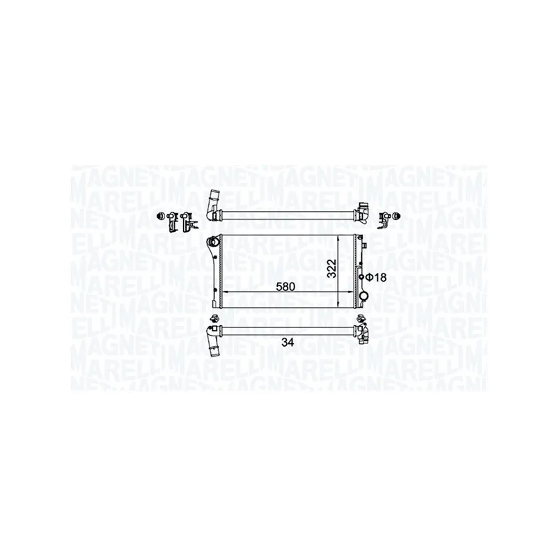 Radiateur, refroidissement du moteur MAGNETI MARELLI 350213161500