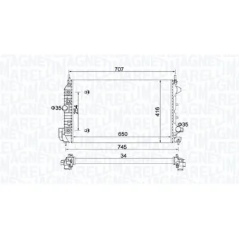 Radiateur, refroidissement du moteur MAGNETI MARELLI 350213162500