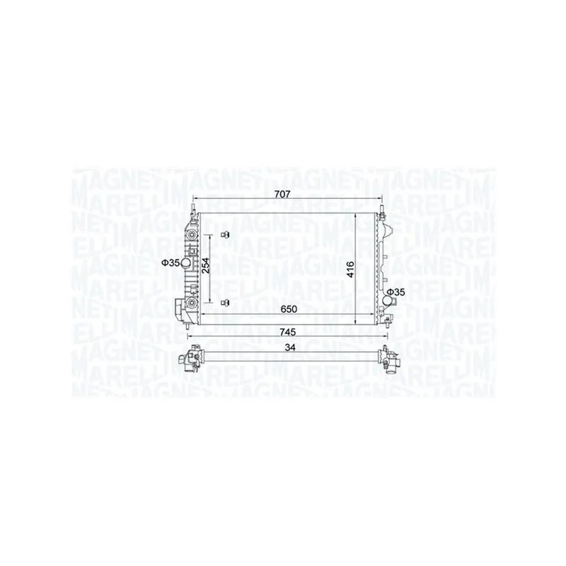 Radiateur, refroidissement du moteur MAGNETI MARELLI 350213162500