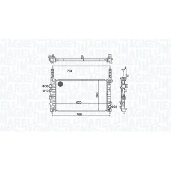 Radiateur, refroidissement du moteur MAGNETI MARELLI
