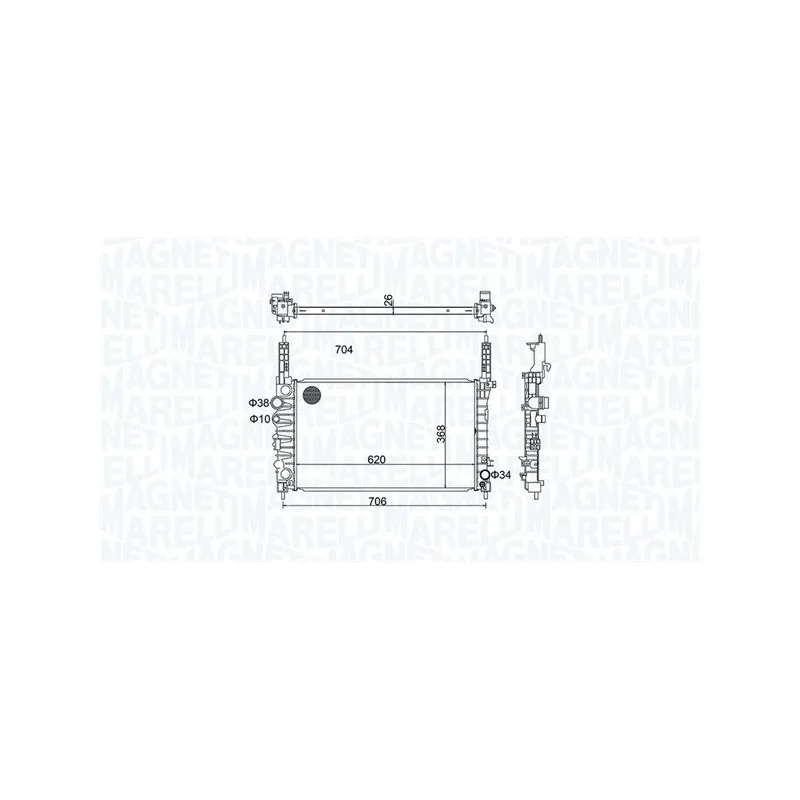 Radiateur, refroidissement du moteur MAGNETI MARELLI 350213162900