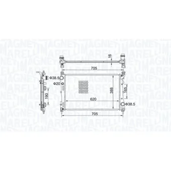 Radiateur, refroidissement du moteur MAGNETI MARELLI 350213163100