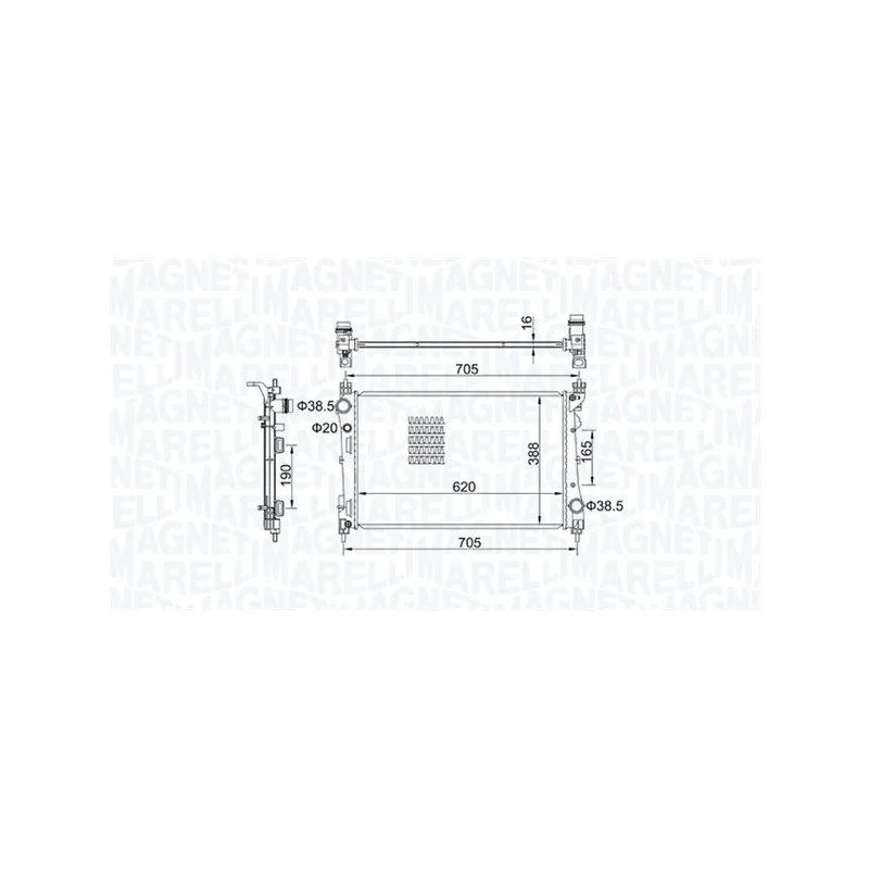 Radiateur, refroidissement du moteur MAGNETI MARELLI 350213163100