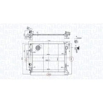 Radiateur, refroidissement du moteur MAGNETI MARELLI 350213163200