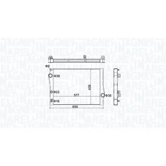 Radiateur, refroidissement du moteur MAGNETI MARELLI 350213163500