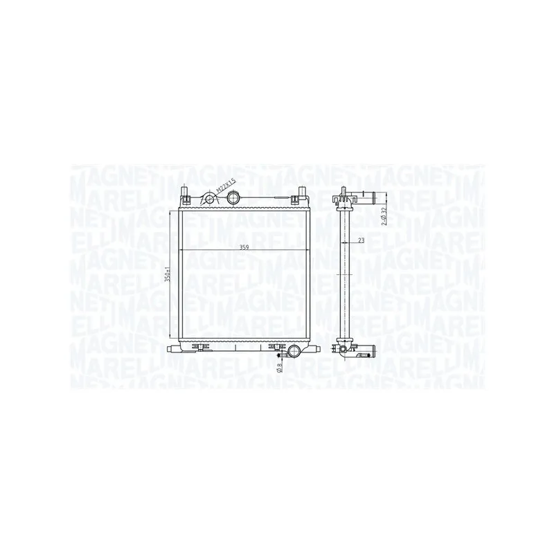 Radiateur, refroidissement du moteur MAGNETI MARELLI 350213167500