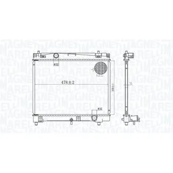 Radiateur, refroidissement du moteur MAGNETI MARELLI