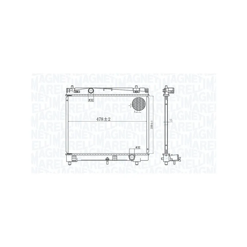 Radiateur, refroidissement du moteur MAGNETI MARELLI 350213167600