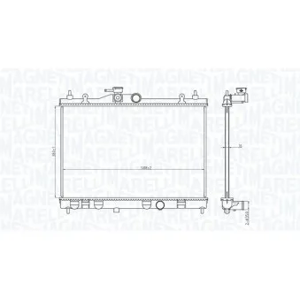 Radiateur, refroidissement du moteur MAGNETI MARELLI