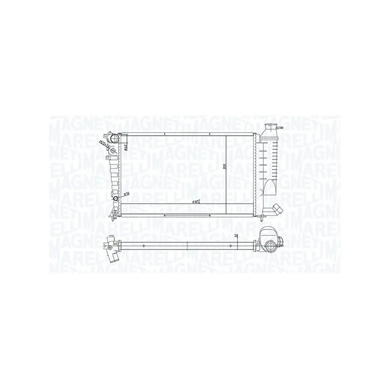 Radiateur, refroidissement du moteur MAGNETI MARELLI 350213168400