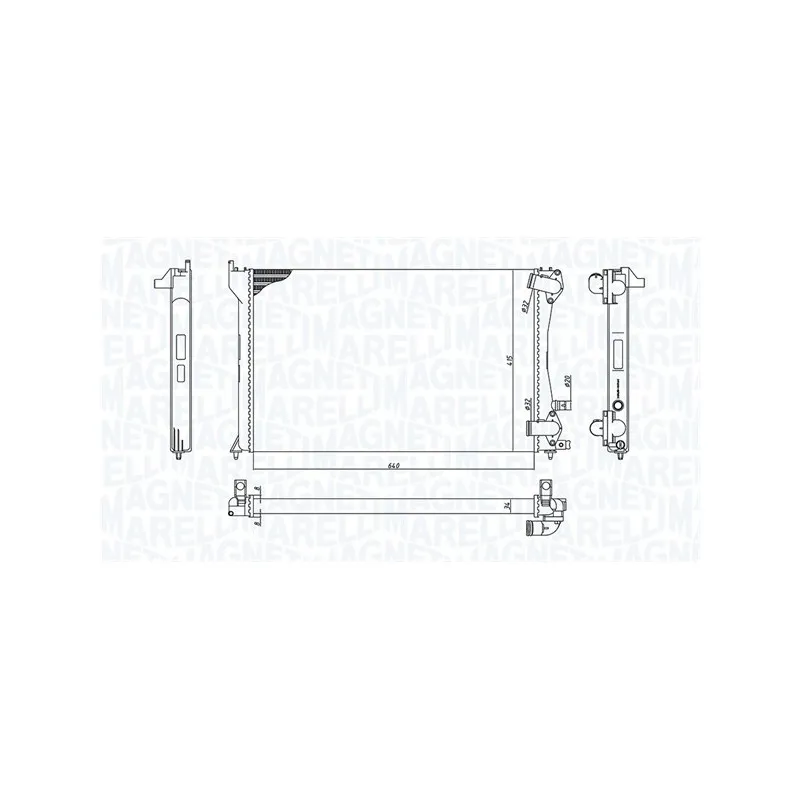 Radiateur, refroidissement du moteur MAGNETI MARELLI 350213171300