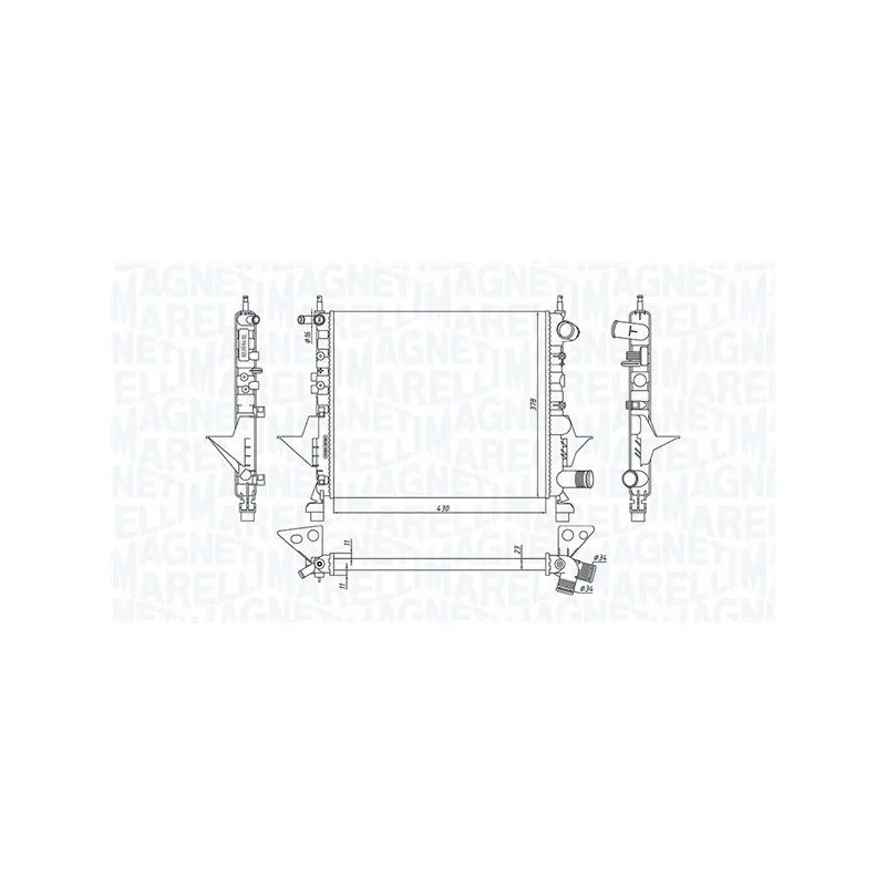 Radiateur, refroidissement du moteur MAGNETI MARELLI 350213171800