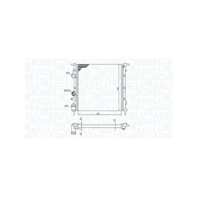 Radiateur, refroidissement du moteur MAGNETI MARELLI 350213172100