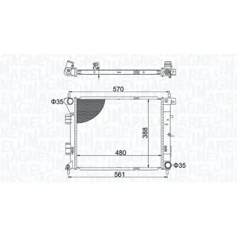 Radiateur, refroidissement du moteur MAGNETI MARELLI