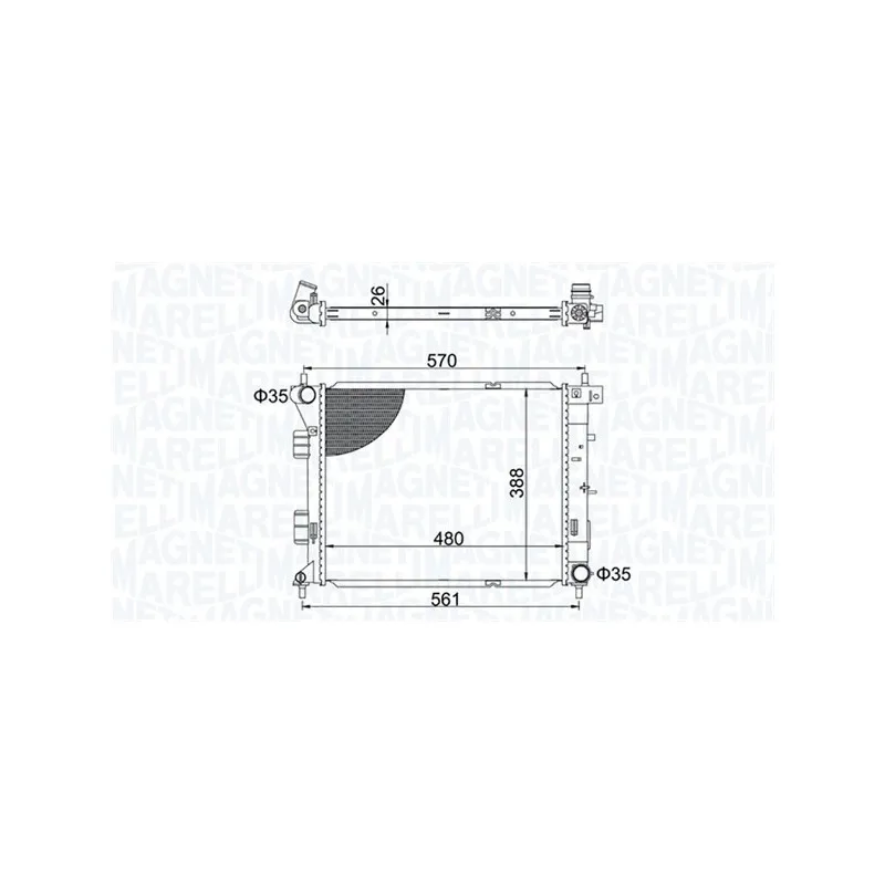 Radiateur, refroidissement du moteur MAGNETI MARELLI 350213173600