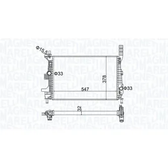 Radiateur, refroidissement du moteur MAGNETI MARELLI 350213173800