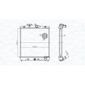 Radiateur, refroidissement du moteur MAGNETI MARELLI 350213175100