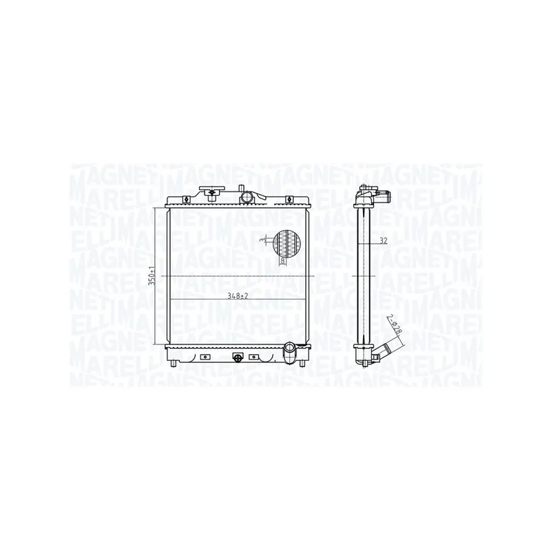 Radiateur, refroidissement du moteur MAGNETI MARELLI 350213175100
