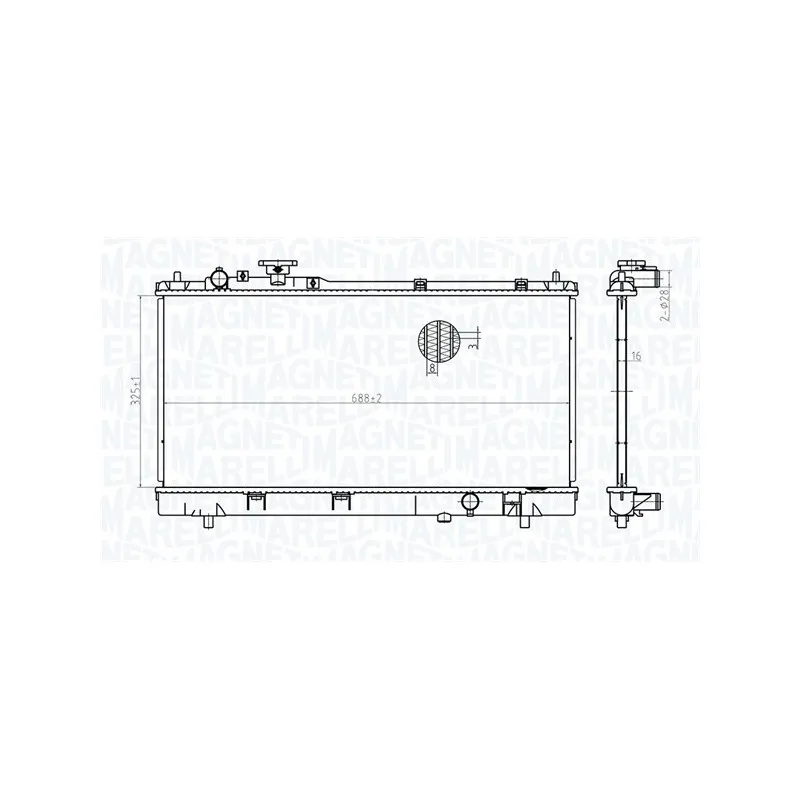 Radiateur, refroidissement du moteur MAGNETI MARELLI 350213175400