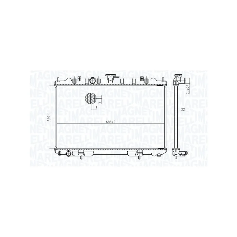 Radiateur, refroidissement du moteur MAGNETI MARELLI 350213175700