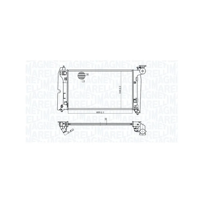 Radiateur, refroidissement du moteur MAGNETI MARELLI 350213175800