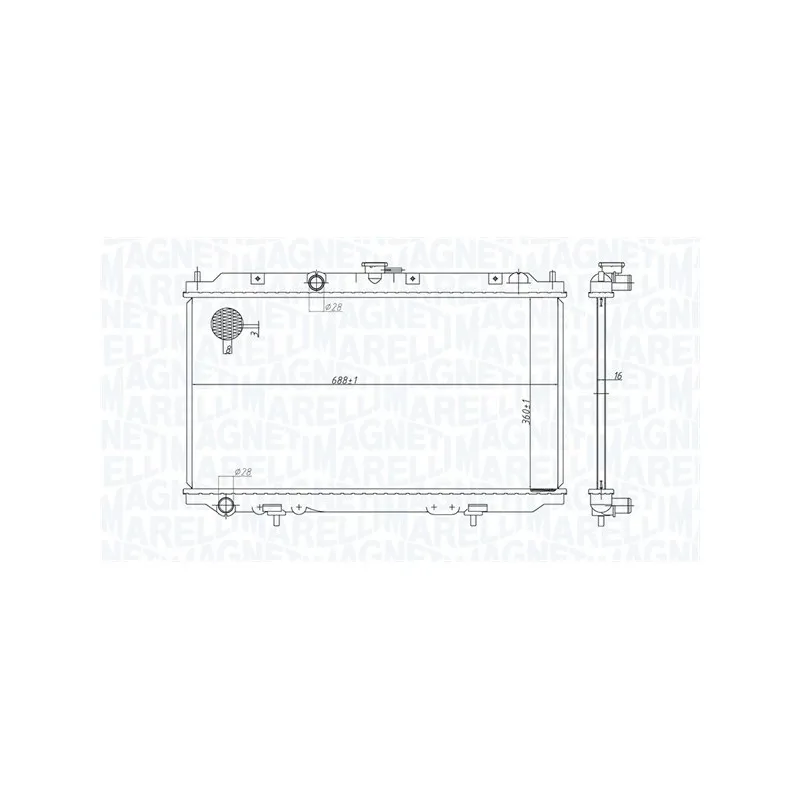 Radiateur, refroidissement du moteur MAGNETI MARELLI 350213176200