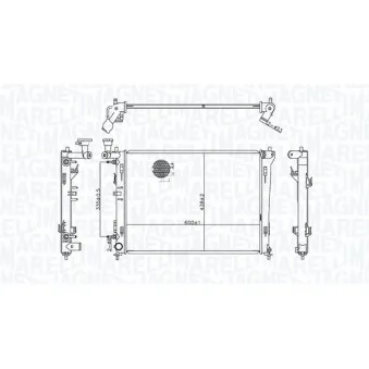 Radiateur, refroidissement du moteur MAGNETI MARELLI 350213176600
