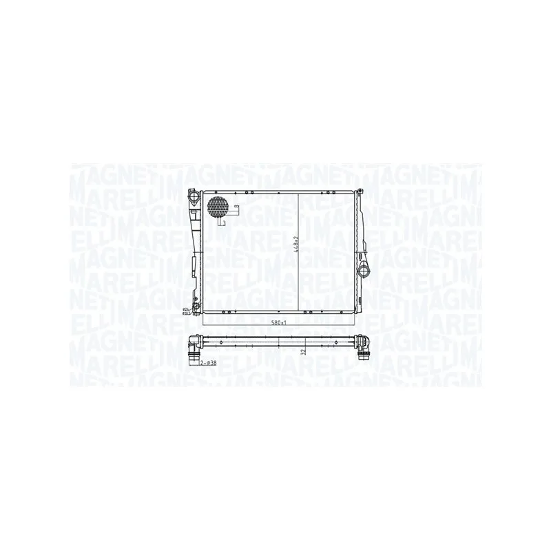 Radiateur, refroidissement du moteur MAGNETI MARELLI 350213176800