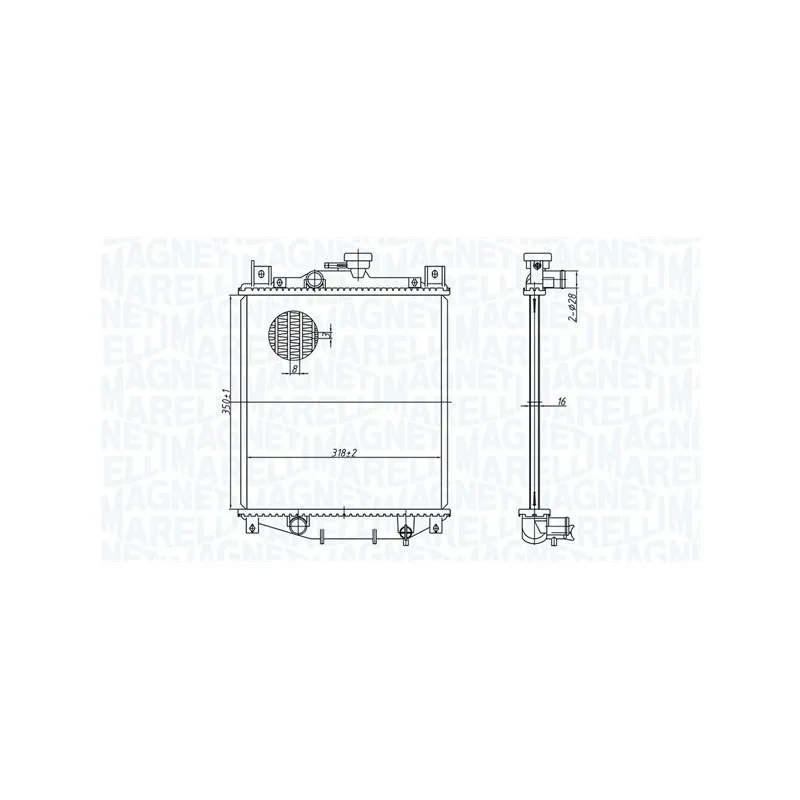 Radiateur, refroidissement du moteur MAGNETI MARELLI 350213178400