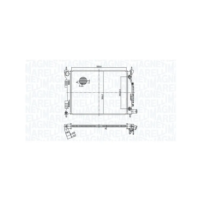 Radiateur, refroidissement du moteur MAGNETI MARELLI 350213179400