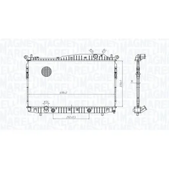 Radiateur, refroidissement du moteur MAGNETI MARELLI 350213179600