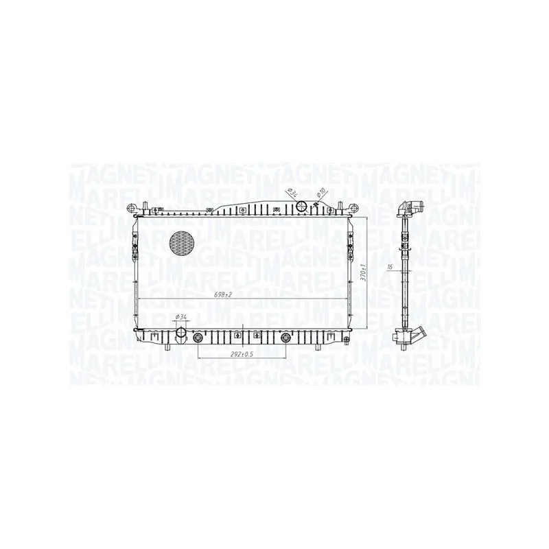 Radiateur, refroidissement du moteur MAGNETI MARELLI 350213179600