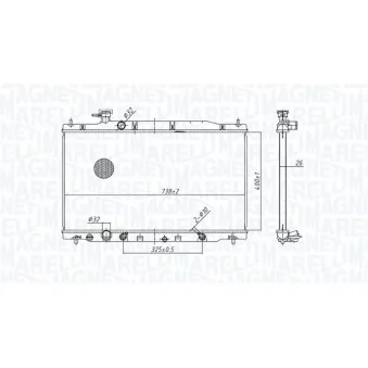Radiateur, refroidissement du moteur MAGNETI MARELLI 350213179900