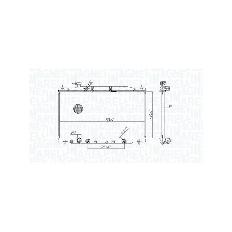 Radiateur, refroidissement du moteur MAGNETI MARELLI 350213179900