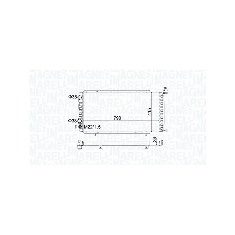 Radiateur, refroidissement du moteur MAGNETI MARELLI 350213180900