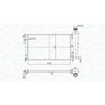 Radiateur, refroidissement du moteur MAGNETI MARELLI 350213181300
