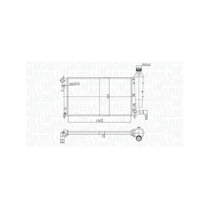 Radiateur, refroidissement du moteur MAGNETI MARELLI 350213181300