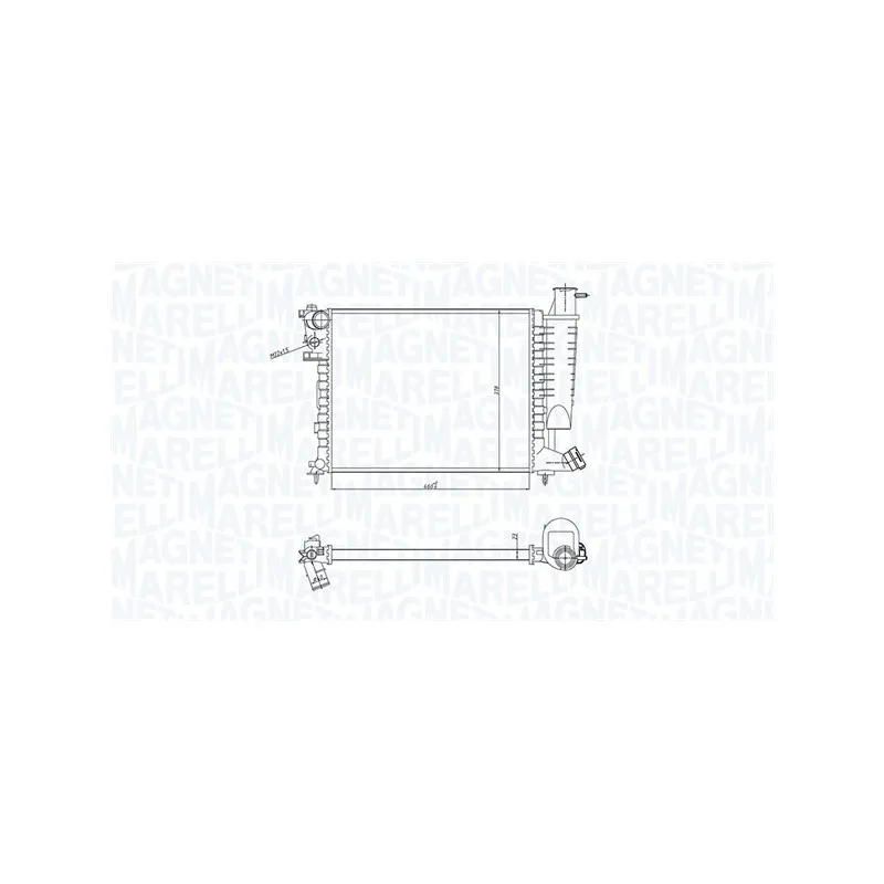 Radiateur, refroidissement du moteur MAGNETI MARELLI 350213183400