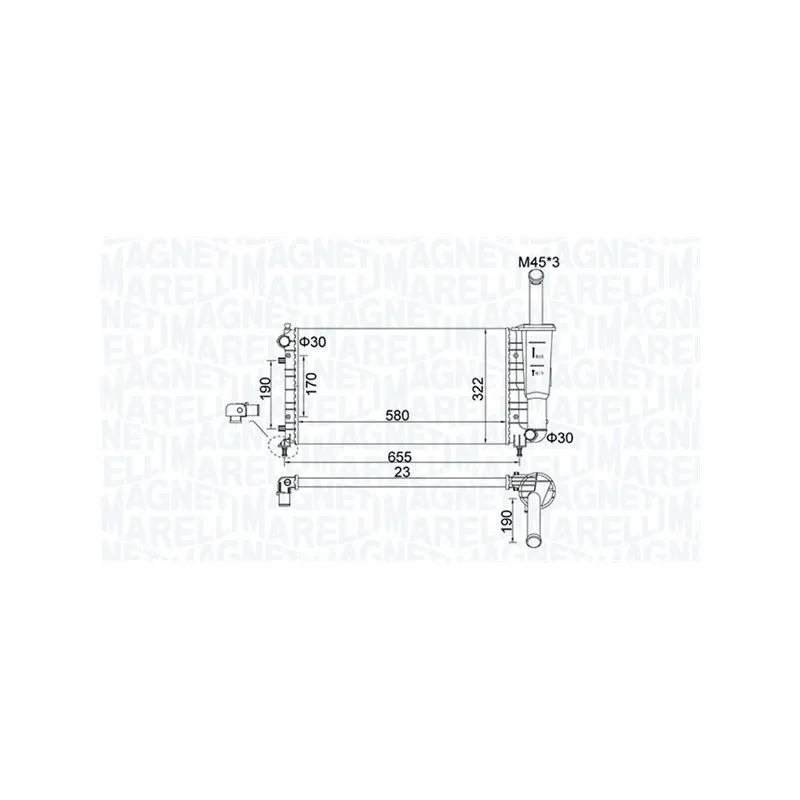 Radiateur, refroidissement du moteur MAGNETI MARELLI 350213183600
