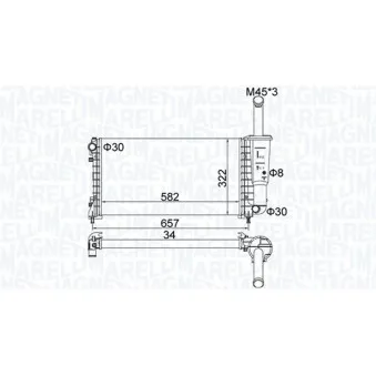 Radiateur, refroidissement du moteur MAGNETI MARELLI