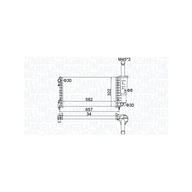 Radiateur, refroidissement du moteur MAGNETI MARELLI 350213183700