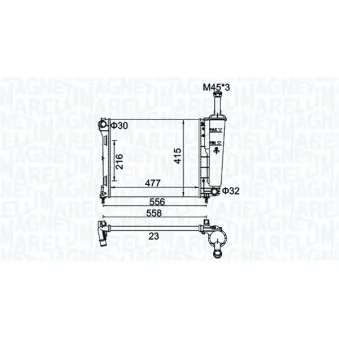 Radiateur, refroidissement du moteur MAGNETI MARELLI